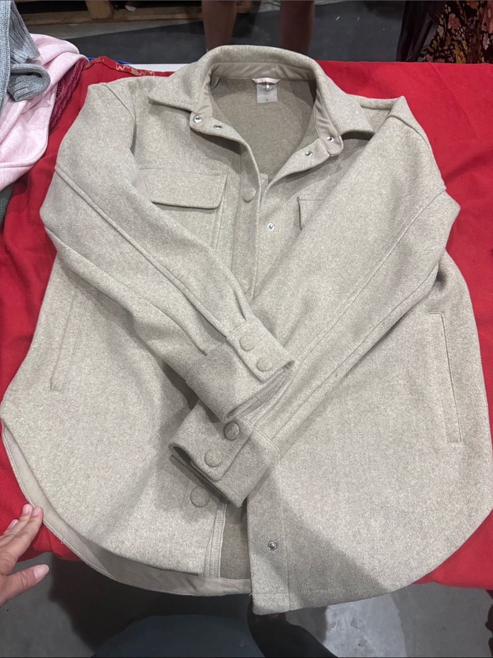 CALIA by Carrie Underwood Beige Wool-Blend Coat